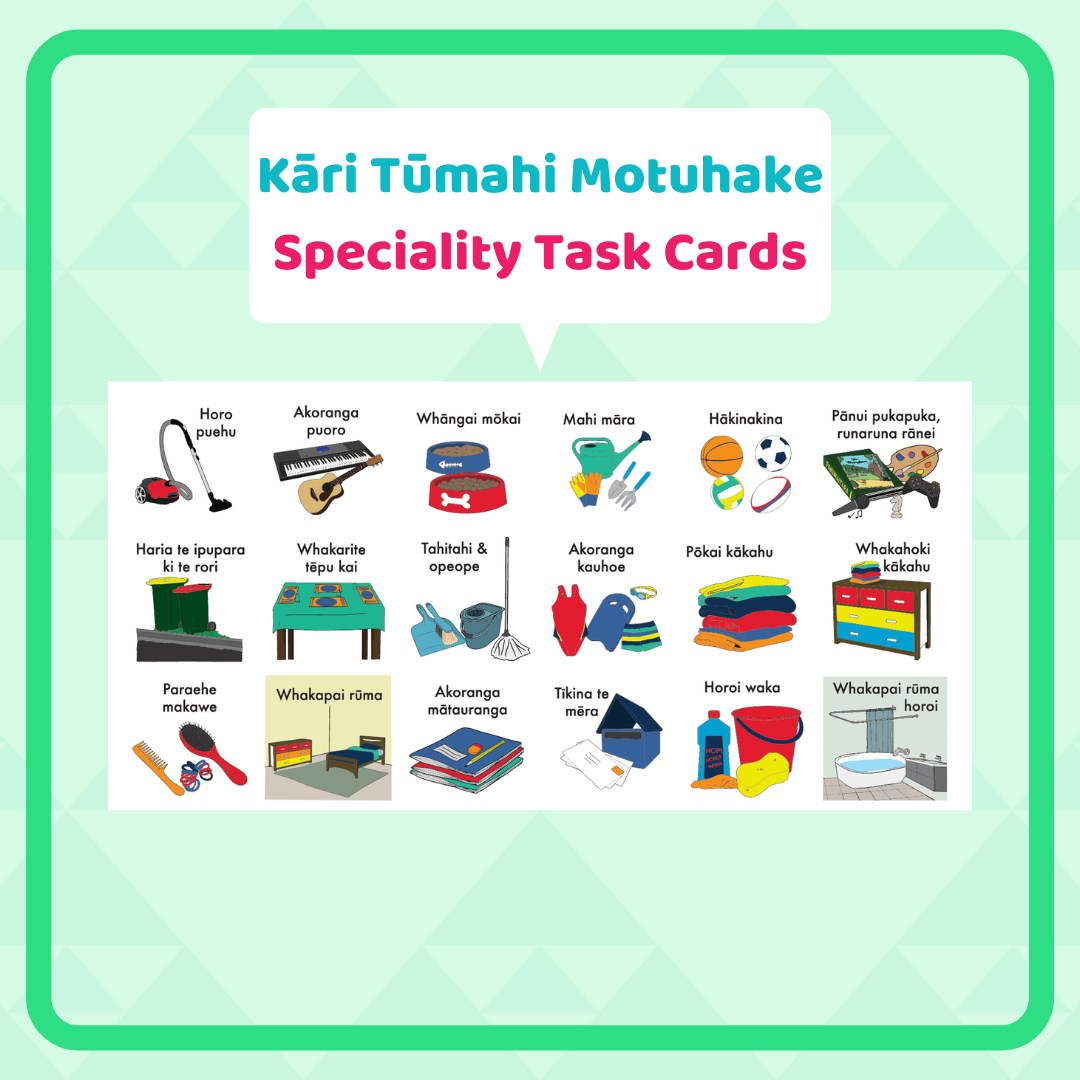 Kāri Tūmahi Motuhake (Specialty Task Cards)